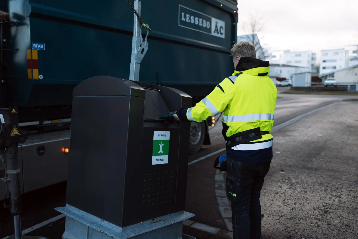 Återvinning av matavfall från hushåll.